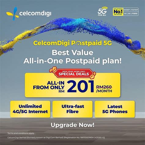 5gcuci|CelcomDigi's Postpaid 5G Plan Offers Unlimited 4G & 5G, Free Home Fi.